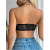 image:imageMakeMeChic Womens Floral Lace Bralette Strapless Bras Lingerie Front Closure Wireless Bra Underwear Tube TopBlack