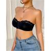 image:imageMakeMeChic Womens Floral Lace Bralette Strapless Bras Lingerie Front Closure Wireless Bra Underwear Tube TopBlack a