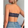 image:imageMakeMeChic Womens Floral Lace Bralette Strapless Bras Lingerie Front Closure Wireless Bra Underwear Tube TopBlue