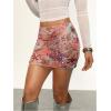 image:imageMakeMeChic Womens Floral Sequin Skirt Sparkly Low Waist Bodycon Party Short SkirtsMulticolor