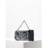 image:imageMakeMeChic Womens Fur Purse Small Square Bags Fuzzy Chain Strap Zipper Y2K Shoulder HandbagsBlack and White