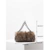 image:imageMakeMeChic Womens Fur Purse Small Square Bags Fuzzy Chain Strap Zipper Y2K Shoulder HandbagsBrown