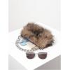 image:imageMakeMeChic Womens Fur Purse Small Square Bags Fuzzy Chain Strap Zipper Y2K Shoulder HandbagsBrown