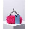 image:imageMakeMeChic Womens Fur Purse Small Square Bags Fuzzy Chain Strap Zipper Y2K Shoulder HandbagsHot Pink
