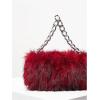 image:imageMakeMeChic Womens Fur Purse Small Square Bags Fuzzy Chain Strap Zipper Y2K Shoulder HandbagsRed