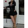 image:imageMakeMeChic Womens Fuzzy Micro Shorts Contrast Skinny Fitted Party Club Y2K Mini ShortsBlack