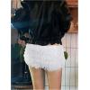 image:imageMakeMeChic Womens Fuzzy Micro Shorts Contrast Skinny Fitted Party Club Y2K Mini ShortsWhite
