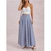 image:imageMakeMeChic Womens Gingham Maxi Skirt High Waist Flowy Loose Fit Y2k Long Skirts with PocketBlue