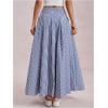 image:imageMakeMeChic Womens Gingham Maxi Skirt High Waist Flowy Loose Fit Y2k Long Skirts with PocketBlue