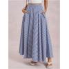 image:imageMakeMeChic Womens Gingham Maxi Skirt High Waist Flowy Loose Fit Y2k Long Skirts with PocketBlue