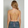 image:imageMakeMeChic Womens Glitter Sequin Mesh Sheer Halter Top Summer Tie Backless Y2K Party Crop TopsPink