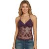 image:imageMakeMeChic Womens Glitter Sequin Mesh Sheer Halter Top Summer Tie Backless Y2K Party Crop TopsRed
