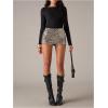 image:imageMakeMeChic Womens Glitter Sequin Micro Shorts Low Rise Straight Leg Party Y2K Mini ShortsGold