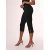 image:imageMakeMeChic Womens Going Out Capri Pants Sexy Y2K Lace Up Capri Pants High Waisted Skinny Stretchy PantsBlack
