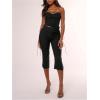 image:imageMakeMeChic Womens Going Out Capri Pants Sexy Y2K Lace Up Capri Pants High Waisted Skinny Stretchy PantsBlack
