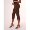 image:imageMakeMeChic Womens Going Out Capri Pants Sexy Y2K Lace Up Capri Pants High Waisted Skinny Stretchy PantsBrown