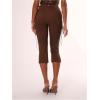 image:imageMakeMeChic Womens Going Out Capri Pants Sexy Y2K Lace Up Capri Pants High Waisted Skinny Stretchy PantsBrown