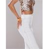 image:imageMakeMeChic Womens Going Out Capri Pants Sexy Y2K Lace Up Capri Pants High Waisted Skinny Stretchy PantsWhite