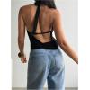 image:imageMakeMeChic Womens Going Out Halter Tops Backless Y2k Cowl Neck Tops Rave OutfitsBlack