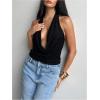image:imageMakeMeChic Womens Going Out Halter Tops Backless Y2k Cowl Neck Tops Rave OutfitsBlack