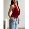 image:imageMakeMeChic Womens Going Out Halter Tops Backless Y2k Cowl Neck Tops Rave OutfitsRed