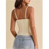 image:imageMakeMeChic Womens Lace Corset Top Spaghetti Strap Bustier Y2k Going Out Crop TopApricot