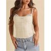 image:imageMakeMeChic Womens Lace Corset Top Spaghetti Strap Bustier Y2k Going Out Crop TopApricot