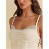 image:imageMakeMeChic Womens Lace Corset Top Spaghetti Strap Bustier Y2k Going Out Crop TopApricot