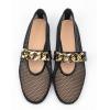 image:imageMakeMeChic Womens Lace Mesh Ballet Flats Shoes Square Closed Toe Shoes Breathable Summer FlatsBlack C