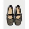 image:imageMakeMeChic Womens Lace Mesh Ballet Flats Shoes Square Closed Toe Shoes Breathable Summer FlatsBlack Solid