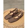 image:imageMakeMeChic Womens Lace Mesh Ballet Flats Shoes Square Closed Toe Shoes Breathable Summer FlatsBrown B