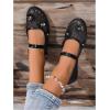 image:imageMakeMeChic Womens Lace Mesh Ballet Flats Shoes Square Closed Toe Shoes Breathable Summer FlatsFloral Black