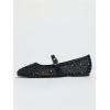 image:imageMakeMeChic Womens Lace Mesh Ballet Flats Shoes Square Closed Toe Shoes Breathable Summer FlatsSparkly Black