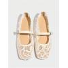 image:imageMakeMeChic Womens Lace Mesh Ballet Flats Shoes Square Closed Toe Shoes Breathable Summer FlatsWhite
