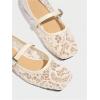 image:imageMakeMeChic Womens Lace Mesh Ballet Flats Shoes Square Closed Toe Shoes Breathable Summer FlatsWhite