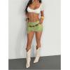 image:imageMakeMeChic Womens Lace Mini Skirt with Shorts Underneath Y2k Wrap Skirts SkortsGreen