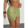 image:imageMakeMeChic Womens Lace Mini Skirt with Shorts Underneath Y2k Wrap Skirts SkortsGreen