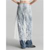 image:imageMakeMeChic Womens Lace Skirt Floral Mesh Wrap Tie Side Elegant Coverup Fall SkirtsWhite