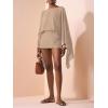 image:imageMakeMeChic Womens Linen Two Piece Set Summer Poncho Tops and Skort Going Out Beach Vacation OutfitsKhaki