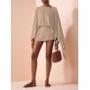 image:imageMakeMeChic Womens Linen Two Piece Set Summer Poncho Tops and Skort Going Out Beach Vacation OutfitsKhaki