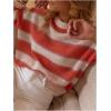 image:imageMakeMeChic Womens Long Sleeve Striped Sweater Crew Neck Y2K Fall Pullover Knit TopOrange
