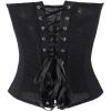 image:imageMakeMeChic Womens Mesh Strapless Bustier Corset Lace Up Back Overbust Tube TopsBlack