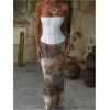 image:imageMakeMeChic Womens Mesh Strapless Bustier Corset Lace Up Back Overbust Tube TopsWhite