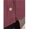 image:imageMakeMeChic Womens Metal Button Up Sweaters Cardigan Wrap V Neck Tie Back Long Sleeve Knit TopsBurgundy