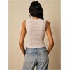 image:imageMakeMeChic Womens Metal Floral Summer Crop Tops V Neck Knit Split Sleeveless Sweater VestsApricot and White