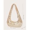 image:imageMakeMeChic Womens Metallic Glitter Sequin Underarm Bag Party Evening Hobo HandbagsGold