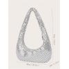 image:imageMakeMeChic Womens Metallic Glitter Sequin Underarm Bag Party Evening Hobo HandbagsSilver