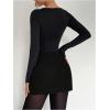 image:imageMakeMeChic Womens Mini Skirt with Shorts Underneath Work Office Bodycon Tweed SkirtsBlack