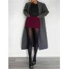 image:imageMakeMeChic Womens Mini Skirt with Shorts Underneath Work Office Bodycon Tweed SkirtsBurgundy