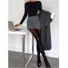 image:imageMakeMeChic Womens Mini Skirt with Shorts Underneath Work Office Bodycon Tweed SkirtsGrey